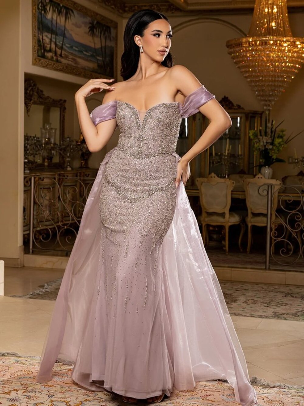 MAUVE PINK FORMAL MOTHER OF THE BRIDE GROOM DRESS. PROM PARTY EVENING NEW LONG